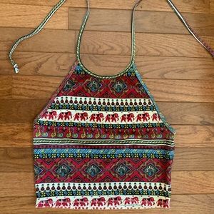 Boho Elephant Halter Top